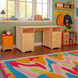 Komforttéka Martin 1 ajtós, 3 fiókos fenyő íróasztal - pepita