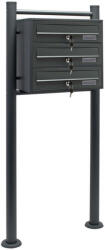  Három Rekeszes Fali Postaláda - Antracit - 61767
