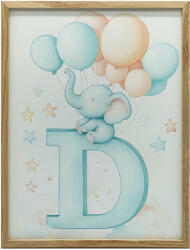  KERET FALI PLAKÁT BABAELEPHANT D BETŰ GYERMEKSZOBÁBA 50x70