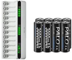 Palo Akkumulátortöltő, LCD kijelző, gyors töltés, 8aa 1 töltő