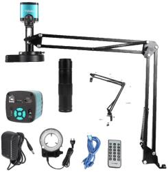  48MP 4K HDMI USB digitális mikroszkóp, 60 kép / mp, 180x lencse LED -es lámpával, 150x lencse konzol