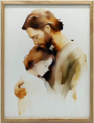  FESTMÉNY VÁSZONRA ISTENI SZERELEM JÉZUS FIÚT ÖLELŐ 50x70