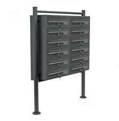  Modern társasházi postaláda 12 postafiókkal antracit 61749