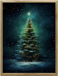  Keret Fali Plakát Karácsonyfa Az éjszakai Rajtásban 70x100 Cm