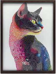  SZÍNES MOZAIK ARANY KERETBEN 60x90 CM fali plakát macska