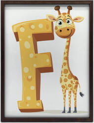  Keret Fali Plakát Zsiráf F Betű Sötétbarna 70x100 Cm