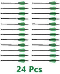  Szén nyilak, taktikai vadászat, acél nyíl tipp, Zöld 24PCS