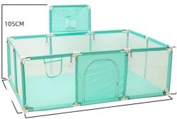  Playpen csecsemők és kisgyermekek számára, tágas formatervezés, biztonsági tanúsítvánnyal, Zöld nincs foci ajtó