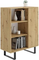  Könyvespolc Fondi fém lábak Tölgy kézműves