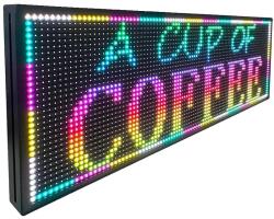  Programmable Outdoor Full Color LED Sign, High Brightness, WiFi Control, 100x36cm,