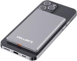Cellect Extra vékony mágneses powerbank, 5000 mAh, Szürke