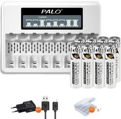 Palo Újratölthető AAA akkumulátorok, 1300 mWh-os kapacitás, környezetbarát kialakítás, 8aaa 1 töltő