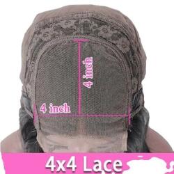  Csipke elülső paróka, HD átlátszó csipke, brazil csont egyenes, 4x4 paróka, 24 hüvelyk, 180%