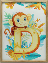  FESTMÉNY VÁSZONRA EGY MOSOLYGÓ MAJOM D BETŰVEL KERET NÉLKÜL 50x70