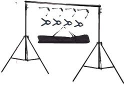  Fotóstúdió háttér -támogatási rendszer, háttérállvány kellékek, fotózási háttér tartó, 200x200cm