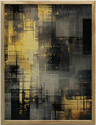  VÁSZONFESTÉS KERET NÉLKÜL IPARI MINIMALIZMUS ARANY EZÜST 50x70