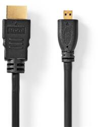 Nedis CVGL34700BK15 micro HDMI - HDMI kábel 4K30Hz, 10.2 Gbps, 1.50 m (CVGL34700BK15)