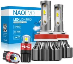  LED ködvilágító izzó, ventilátor nélküli kialakítás, mini méret, 6000k fehér, T10 x nf, H4/9003/HB2 HI/LO