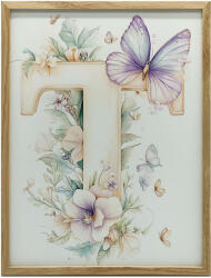  FALI PLAKÁT ALUMÍNIUM KERETBŐL T BETŰ VIRÁGOK PILLANGÓK 70x100 CM
