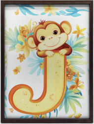  VÁSZON FESTMÉNY MAJOM BETŰ J 70x100 CM KERET NÉLKÜL VÁSZON