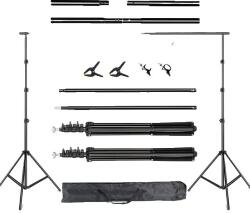  Photo Studio háttérállvány, állítható teleszkópos, hordtáska, Új rugalmas, 2, 6x3m