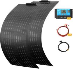  Rugalmas monokristályos napelem, 50W vagy 100W opciók, teljes napelemkészlet töltésvezérlővel, 100W Kit Black