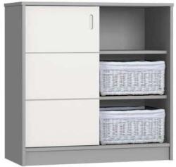 Faktum Alda Selyemszürke komód - Arctic szürke / selyemfényű fehér