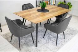  Forio Bársony Szék - Skandináv Stílus - Szürke/Fekete - 61x55.5x81 cm