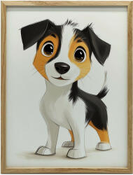  JACK RUSSELL TERRIER KUTYA PLAKÁT FALRA KERETBEN, SÖTÉTBARNA 70x100 CM
