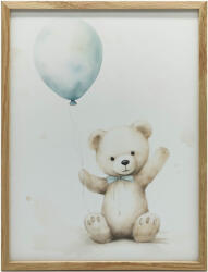  VÁSZON FESTMÉNY FALRA, MEDVE KÉK LUFIVAL, 50x70 CM - pepita - 30 999 Ft