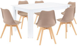 Leziter Lola Étkezőgarnitúra - 6+1 főre - Bézs-Fehér