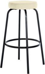  Kamari kör alakú bársony bárszék négylábú fémváz krém-matt fekete 324864