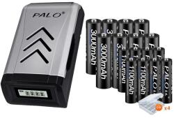  Újratölthető akkumulátorok, 1100 mAh kapacitás, Ni-MH technológia, 1, 2 V -os, 8aa AAA és töltő