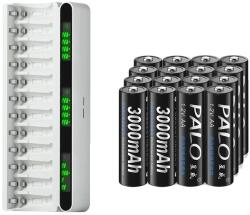 Palo Akkumulátortöltő, LCD kijelző, gyors töltés, 16aa 1 töltő