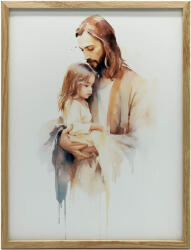  VÁSZON FESTMÉNY KERET NÉLKÜL JÉZUS BABÁT KEZEL 50x70 cm