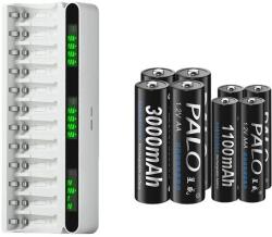 Palo Akkumulátortöltő, LCD kijelző, gyors töltés, 4AA 4AAA 1 töltő