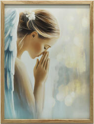  VÁSZON FESTŐ ANGYAL ARANY FÉNYBEN NYÍLÓKERETRE 50x70 CM