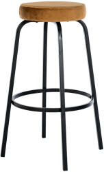  Kamari kör alakú bársony bárszék négylábú fémváz kávébarna-matt fekete 324867