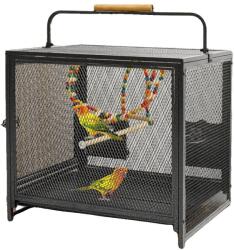  Nagy teherbírású madárketrec, továbbfejlesztett biztonsági tervezés, könnyű karbantartás, fekete