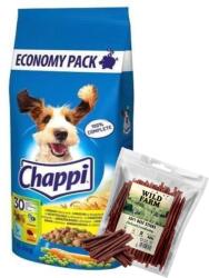 Chappi Chappi Száraz kutyatáp baromfival és zöldségekkel 13.5kg + WILD FARM marhahús rudacskák 500g kutyakajával