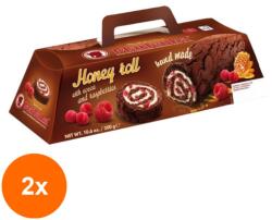 Marlenka Set 2 x Rulada Marlenka, cu Miere, Cacao si Zmeura, 300 g