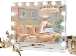  Megvilágított smink -hiúság tükör, intelligens érintésvezérlés, USB töltőport, 5846USB-White