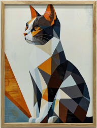  VÁSZFESTÉS EGY MACSKA FALGEOMETRIÁJÁHOZ A TÁJBAN 70x100CM KERET - pepita - 52 999 Ft