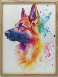  VÁSZON KÉP NÉMET PÁSZTORKAL FALRA KERET NÉLKÜL 70x100CM VÁSZON