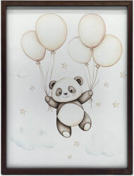  VÁSZFESTÉS MOSOLYOGÓ PANDA Léggömbökkel KERET NÉLKÜL 70x100 CM