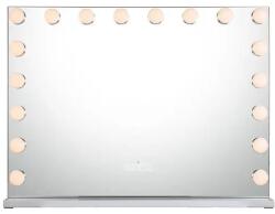 Hiúság tükör, tompítható LED -es lámpák, Bluetooth hangszórók, 80 x 58 cm (18 izzó)