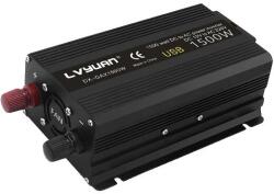  Power Inverter, 2000W kapacitás, DC 12 V AC 220V konverzió, EU aljzat kompatibilitása, 1500W