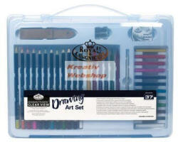  Nagy színes művészkészlet - Divatos áttetsző táskában - ROYAL