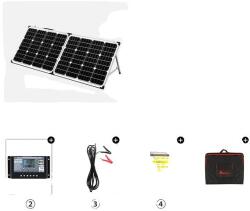 Összecsukható napelem, könnyű kialakítás, nagy teljesítmény, 100W