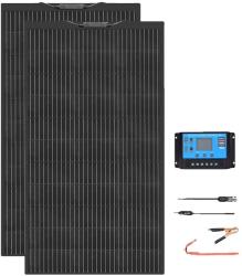  Rugalmas napelemes panel, könnyű 120W, nagy hatékonyságú monokristályos kialakítás, 240W -os készlet -Black